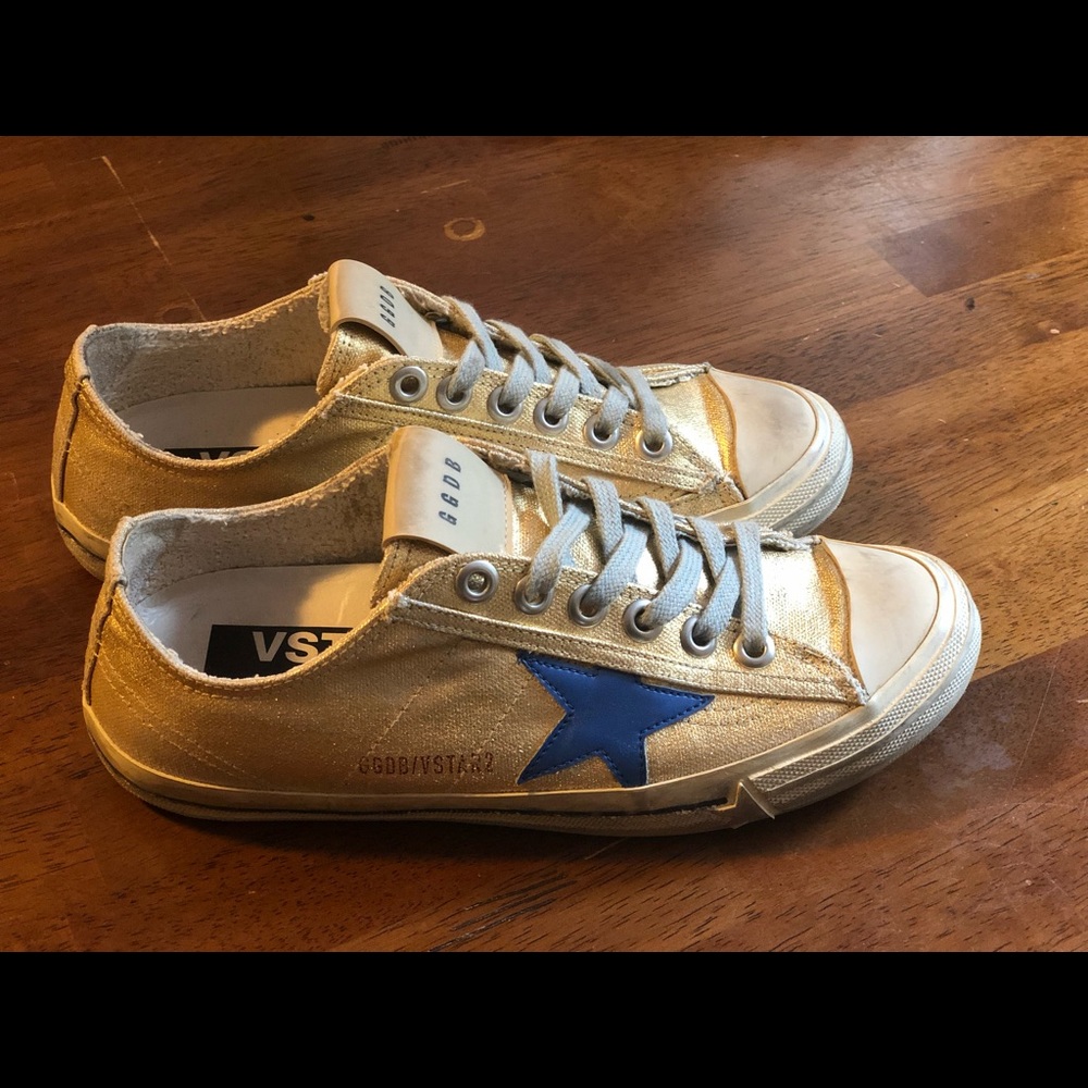 Golden Goose VStar2 Sneakers Gold Blue v star 38